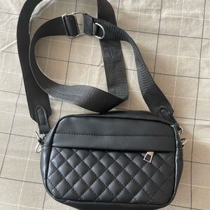 Black Quilted Crossbody Bag